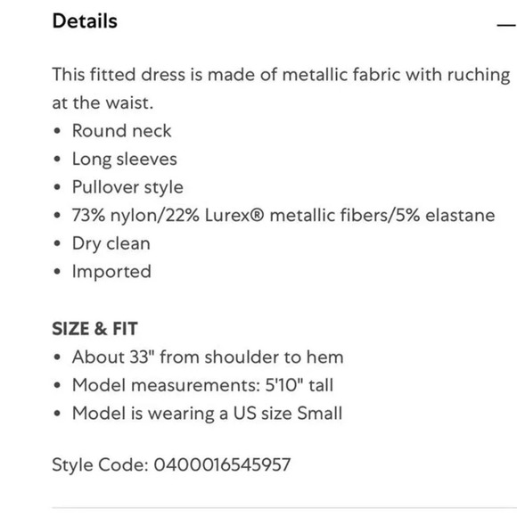 NWOT  Ramy BrookPortia Metallic Dress - Picture 2 of 9